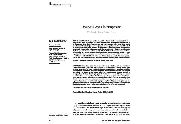 Diyabetik Ayak İnfeksiyonları - Türkiye Klinikleri