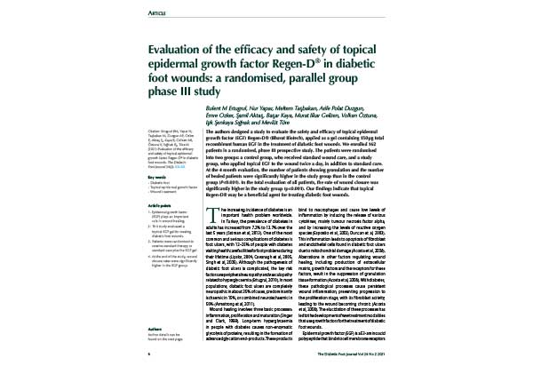 Evaluation of the efficacy and safety of topical EGF - Regen D