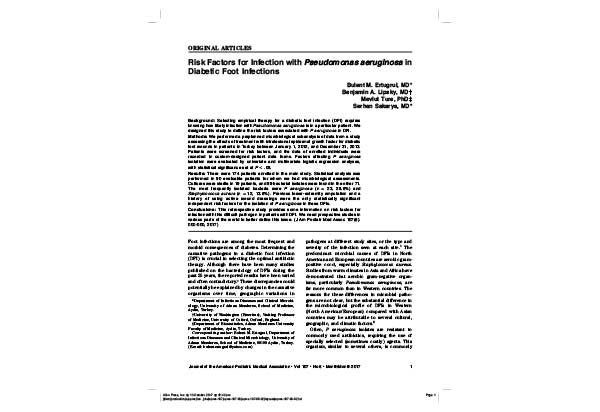 Risk Factors for Infection with Pseudomonas aeruginosa