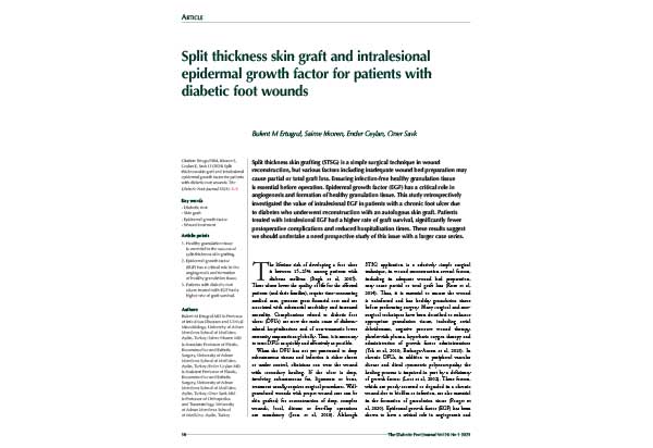 Split thickness skin graft and intralesional epidermal growth factor